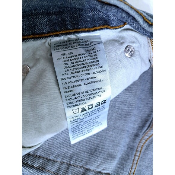 Levi’s Mens 38x32 Blue Jeans Straight Fit Pants Denim Faded Distressed - Picture 5 of 11